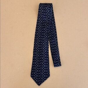 Men's Navy Hermes Patterned Tie